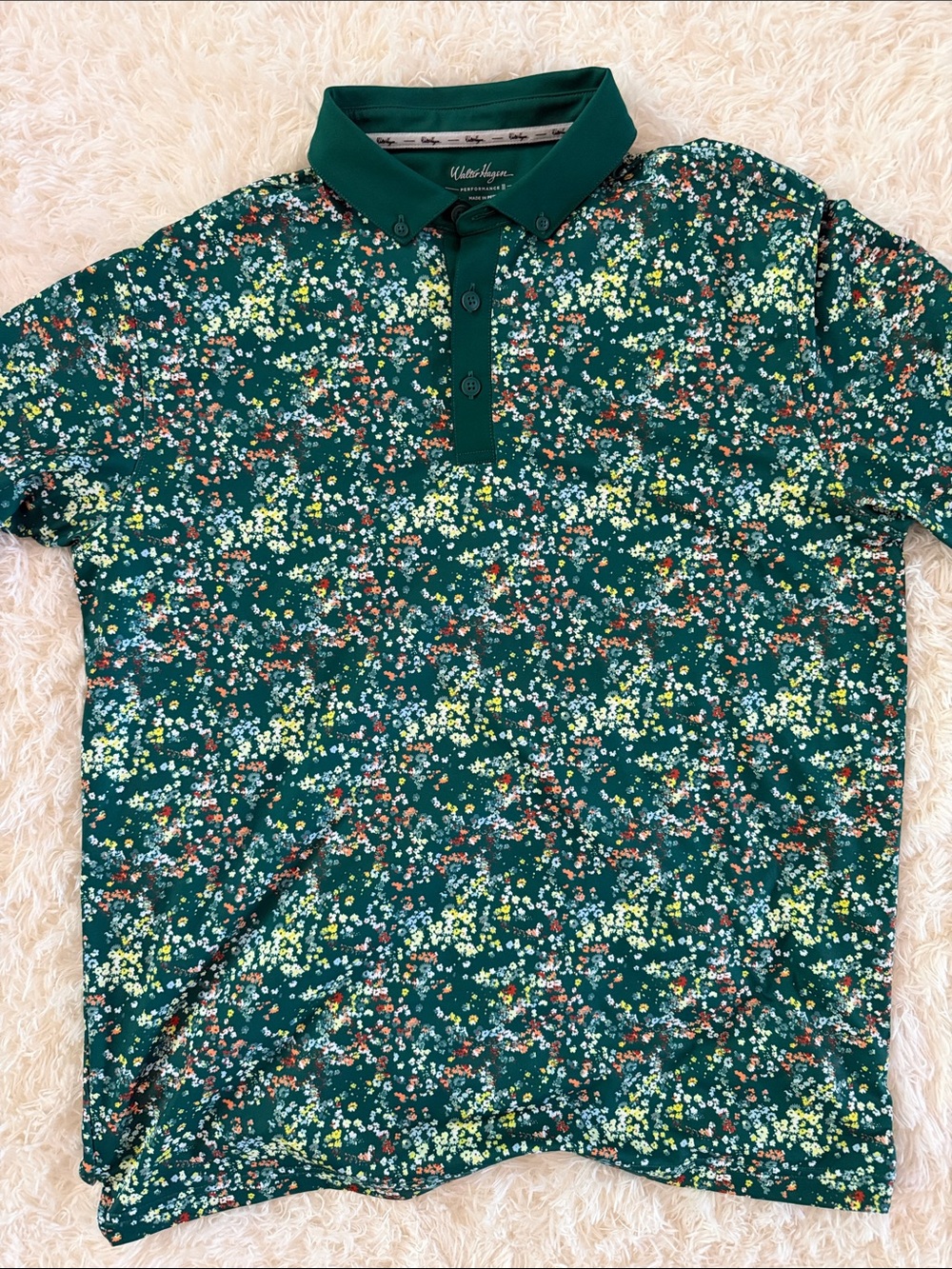 Walter Hagen Men’s Dark Green Floral Polo Shirt